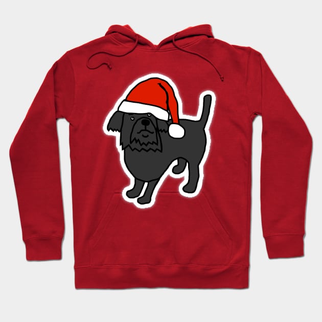 Cute Dog wearing a Santa Hat at Christmas Hoodie by ellenhenryart